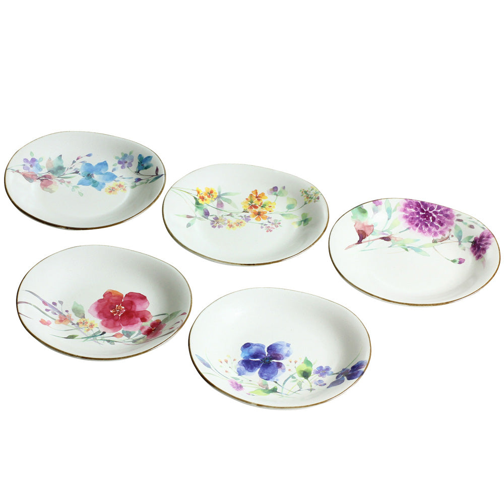 花水彩5客銘々皿揃(01824)