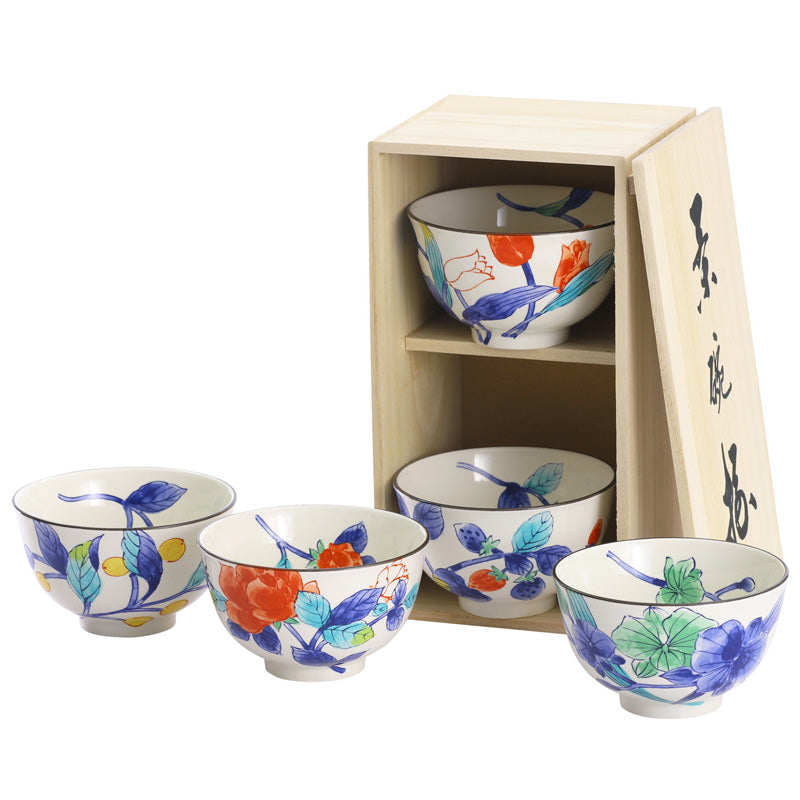 花七宝飯碗揃(02560) – 株式会社 セラミック藍