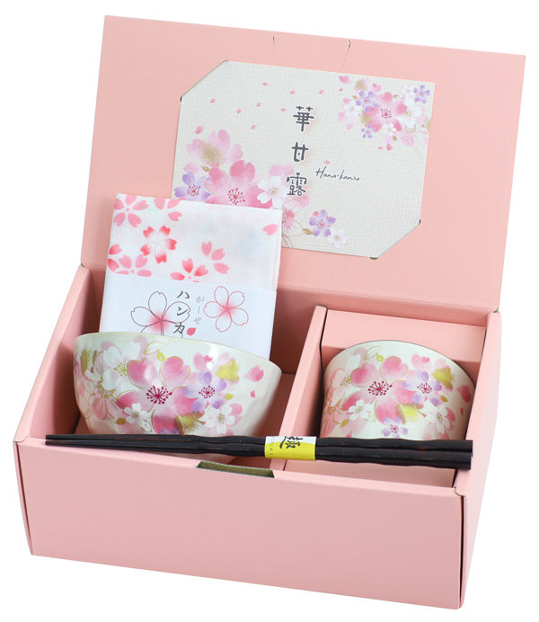 華甘露 飯碗湯呑(ハンカチ付)(03925)