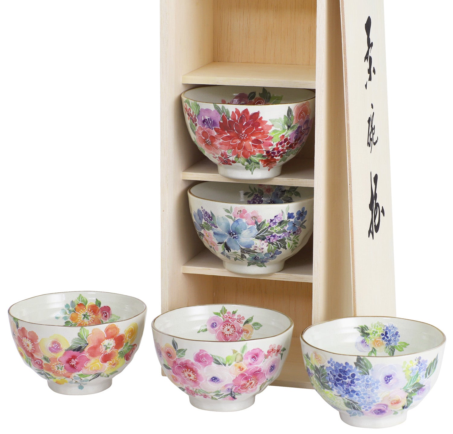 茶碗 おしゃれ 陶器 美濃焼 kohana 飯碗 花模様 日本製 花柄 3色