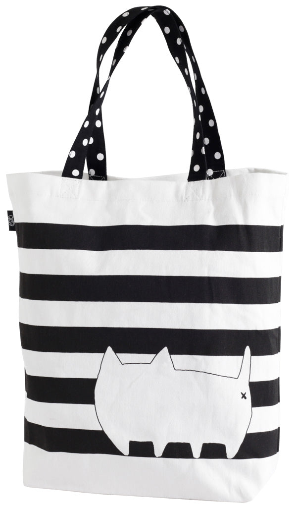 猫3兄弟 トートバッグ大【shiro】(13276)