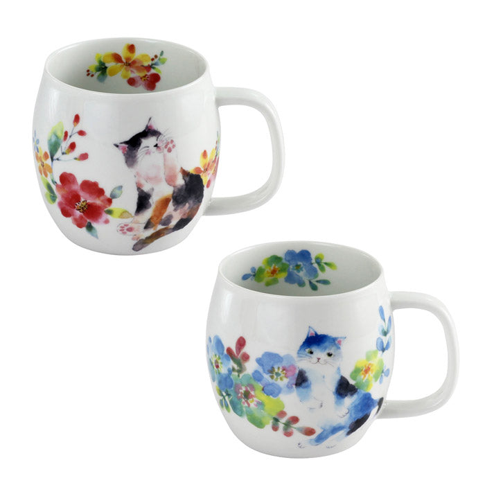 花猫 マグカップ単品(レッド/ブルー) – 株式会社 セラミック藍