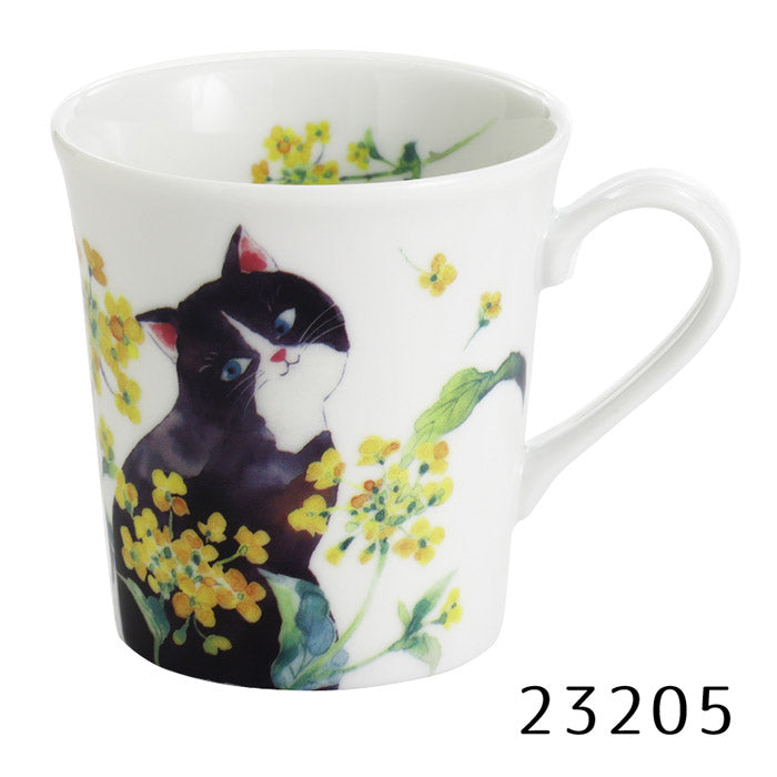 ひだまり猫 マグカップ単品(ポインセチア/菜の花)