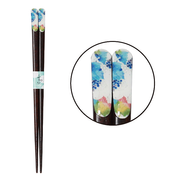 花つみ天宝箸 21cm 単品2種(牡丹・ぶどう)