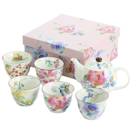 Flower language 5 customers pot tea set (01526)