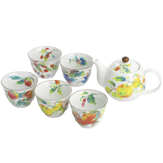 Five sacred fruits 5 customers pot tea set (03970)
