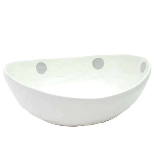 ナチュラルドットカレー皿　ホワイト(07825)