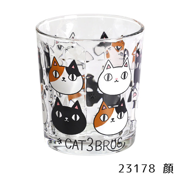 猫3兄弟ガラスロックグラス3種 – 株式会社 セラミック藍